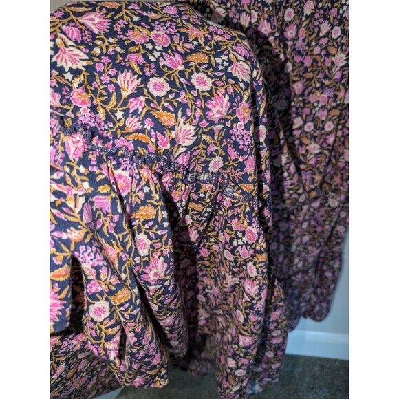 Old Navy Tiered Cap-Sleeve Floral Cottagecore Babydoll Milkmaid Midi Dress SZ XS - Picture 9 of 16